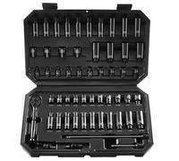 VEVOR 1/4" Drive Impact Socket Set, 55 Piece Deep & Shallow Socket Set SAE 5/32"-9/16" and Metric 4-15mm, 6 Point CR-V Alloy Steel for Auto Repair, Easy-to-Read Size Markings, Storage Case