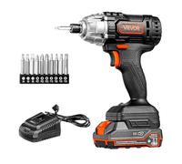 VEVOR - 1/4" Impact Driver, 2800RPM Max Speed, 20V Powerful Motor, Electric Cordless Impact Driver Kit with Battery and Charger, 10 Bit, LED Work Light, for