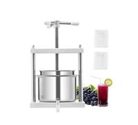 VEVOR 1.45 Gal/5L Fruit Wine Press, 2 Stainless Steel Barrels, Manual Juice Maker, Cider Apple Grape Tincture Honey Olive Oil Making Press with Triangular Handle for Outdoor Kitchen Home