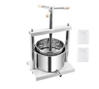 Vevor 1.45Gal/5L Wine Press, 2 Steel Barrels, Manual Juice Maker For Cider/apple/grape/honey, Outdoor/kitchen