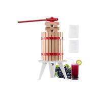 VEVOR 1.6 Gal/6L Fruit Wine Press, Solid Wood Basket with 8 Blocks, Heavy Duty Manual Juice Maker, Cider Apple Grape Tincture Honey Olive Oil Making Press with Handle for Kitchen, Home