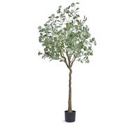 VEVOR 1.8 m Tall Faux, Secure PE Material & Anti-Tip Tilt Protection Low-Maintenance Plant, Lifelike Green Fake Potted Tree for Home Office Decor Indoor Outdoor, 6