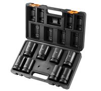 VEVOR Impact Sockets Set 8pcs 6-Point 2.5 cm Drive Bit Ratchet Tool Kit Case