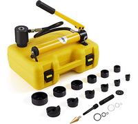 VEVOR 10 Ton Hydraulic Knockout Punch Kit, 1/2" to 2" Conduit Hole Cutter Set, KO Tool Kits with Puncher 6 Piece, Metal Sheet Driver Tools, For Aluminum, Brass, Stainless Steel, Fiberglass and Plastic