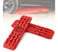 VEVOR 10 TON Traction Boards with PP Material, Recovery Boards for Off-road Vehicles/Cars/Pickups/SUVs/RVs, Pair Tire Traction Mats on Snow, Sand, Mud and Loose Terrain, Storage Bag, Long, Red