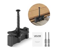 VEVOR 1000PCS Hidden Deck Fasteners for Composite Decking Board, Universal Composite T Clips & Plastic Hidden Fasteners with Metal Screws,Polypropylene PP Clips Works with 6.5 mm Gaps, Black
