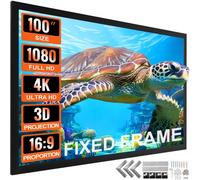 VEVOR 100Inch Diagonal Projector Screen 16:9 4K HD Projector Aluminum Frame Portable Projector Screen Wall Mount for Home Threater Outdoor Use(100inch