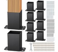 VEVOR QBLZ-4in-10 4x4 Post Base 10 Pcs, Black
