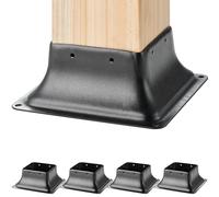 VEVOR 101.6x101.6mm Post Base 4Pcs, Internal 91x91mm Heavy Duty Powder-Coated Steel Post Bracket Fit for Standard Wood Post Anchor