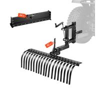 Vevor 106.7Cm Tow Behind Landscape Rake, 3-Point Lawn Rock Rake With Lift Lever, Fit Category 1 Atvs Utvs Lawn Tractors