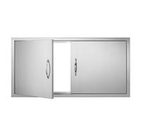 VEVOR BBQ Access Door, 42W x 21H Inch Double Outdoor Kitchen Door, Stainless Steel Flush Mount Door, Wall Vertical Door with Handles, for BBQ Island, Grilling Station, Outside Cabinet