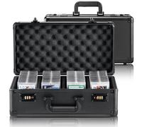 VEVOR Graded Card Storage Box, 4 Slots, Graded Sports Cards Holder Carrying Case with Coded Lock Foam Dividers, for 108 PSA Graded Cards 76 BGS Cards 84 SGC Cards 388 Top Loaders or 999+ Loose Cards