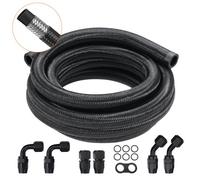 VEVOR CPE-10AN-10ft 10AN, 10 FT, 0.55" Nylon Stainless Steel Braided Fuel Line Oil/Gas/Diesel Hose End, 7 PCS Swivel Fitting Adapter Kit, Black
