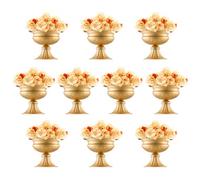 VEVOR 10PCS 16cm/6.3” Tall Wedding Flower Vase, Metal Wedding Centerpiece, Gold Floral Arrangement Stand Display Rack for Tables Wedding Dinner Party, Anniversary Ceremony Birthday Event Decor