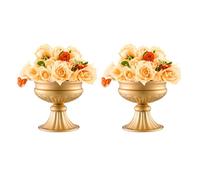 VEVOR 10PCS 16cm/6.3” Tall Wedding Flower Vase, Metal Wedding Centerpiece, Gold Floral Arrangement Stand Display Rack for Tables Wedding Dinner Party, Anniversary Ceremony Birthday Event Decor