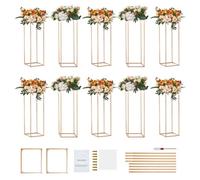 Vevor 10Pcs 31.5Inch/80Cm High Wedding Flower Stand, With Acrylic Laminate, Metal Vase Column Centerpiece Stands