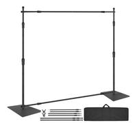 VEVOR 10ft x 10ft Pipe and Drape Kit, Heavy Duty Backdrop Stand with Carbon Steel Base, Adjustable Backdrop Support with 6 Clamps and A Carry Bag for Wedding, Party, Event, Photography, and Exhibition