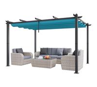 VEVOR 10'x13' Outdoor Retractable Pergola with Canopy, Aluminum Pergola with Retractable Canopy, Modern Pergola with Sun Shade Canopy for Patios, Gardens, Decks, Backyards (Bule)