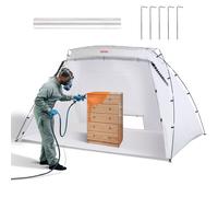 VEVOR Spray Paint Shelter, 3.0m x 2.1m x 1.8m Portable Spray Paint Tent with Built-In Floor & Mesh Screen, Foldable Pop Up Paint Booth for Furniture L