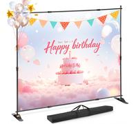 VEVOR 10x8ft Backdrop Banner Stand Adjustable Height and Width for Trade Show