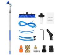 Vevor 11M Water Fed Pole Kit, Solar Panel Cleaning Pole With 180 Degree Brush & 20M Hose, Window Cleaner