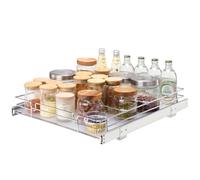 VEVOR 12.5"Wx21"Dx3.5"H Pull Out Cabinet Organizer, Heavy Duty Slide Out Pantry Shelves, Chrome-Plated Steel Roll Out Drawer, Drawer Storage for Home Under Sink, 14"Wx22"Dx7"H Install Size for Cabinet