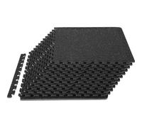 VEVOR 12 PCS 1/2 inch Thick Gym Floor Mats, 24" x 24" EVA Foam & Rubber Top Interlocking Workout Floor Mats with 48 sq.ft Coverage, Waterproof Exercis