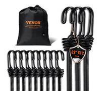 VEVOR 12 Pcs Bungee Cords with Hooks 32 In Heavy Duty Bungee Straps 8 mm Black