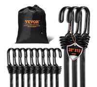 VEVOR 12 Pcs Bungee Cords with Hooks 32 In Heavy Duty Bungee Straps 8 mm Black