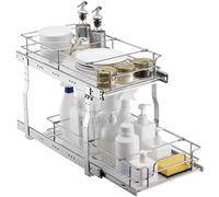 VEVOR 12"W x 21"D Pull Out Cabinet Organizer, Heavy Duty Slide Out Pantry Shelves, Chrome-Plated Steel Roll Out Drawers, Sliding Drawer Storage for