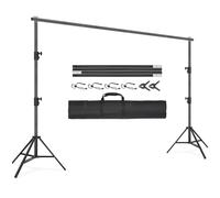 VEVOR 12 x 10 ft Heavy Duty Backdrop Stand Height Adjustable Photography Backdrop Stand Background Support System with 6 Clamp