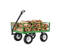 VEVOR 1200 Lbs Steel Garden Cart, Heavy Duty Pullable Garden Wagon Yard Cart, 2 in 1 Outdoor Metal Utility Wagon Yard Trailer with 13" All Terrain Tires, Mesh Removable Sides and 180°Rotating Handle