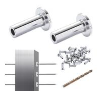 VEVOR 121 Pack T316 Stainless Steel Protector Sleeves for 3.2mm Wire Rope Cable Railing, DIY Balustrade T316 Marine Grade, Come with A Free Drill Bit, Silver