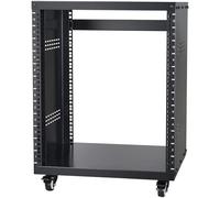 VEVOR 12U AV Rack Stand with Caster Wheels, Component Rack Cabinet Recording Studio Racks, Removable Side Panels, Universal Network Server Case, Special Vents for 19'' Audio Video Rack Mounting