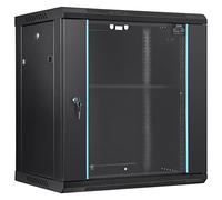 VEVOR 12U Wall Mount Network Server Cabinet, 15.5'' Deep, Server Rack Cabinet Enclosure, 200 lbs Max. Ground-mounted Load Capacity, with Locking Glass Door Side Panels, for IT Equipment, A/V Devices