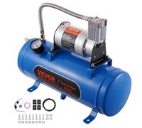 VEVOR 12V Air Compressor with Tank 1.6 Gallon/6 L, Train Horn Air Compressor, 120 psi Working Pressure Onboard Air Compressor System for Train Air Horns, Inflating Tires, Air Mattresses