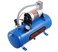 VEVOR 12V Air Compressor with Tank 1.6 Gallon/6 L, Train Horn Air Compressor, 120 psi Working Pressure Onboard Air Compressor System for Train Air Horns, Inflating Tires, Air Mattresses