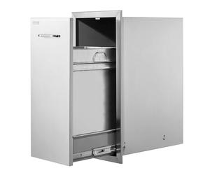 VEVOR 13.6Wx26Hx19.3D Lower Sliding Rails Stainless Steel Roll Bin Pull Out Tray Outdoor Kitchen Trash Drawer with Handle for BBQ Island Grill Station, 13.6W x 26H x 19.3D Inch