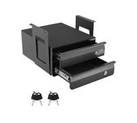 VEVOR 13"""" Wide Under Desk Drawer Slide Out Under Table Pull-out Drawer Attachment Hidden Desktop 2 Layer Storage Organizer Lockable Undermount Pe