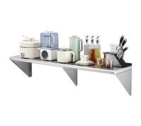 VEVOR 14" x 60" Stainless Steel Shelf, Wall Mounted Floating Shelving with Brackets, 400 lbs Load Capacity Commercial Shelves, Heavy Duty Storage Rack for Restaurant, Kitchen, Bar, Home, and Hotel