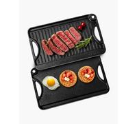 VEVOR 14x8.5 in Reversible Grill Griddle Pre-Seasoned BBQ Pan Cast Iron Black