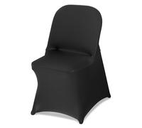 VEVOR 150 Pcs Black Chair Covers, Polyester Spandex Chair Cover, Stretch Slipcovers for Wedding Party Dining Banquet Flat-Front Chair Covers, Fits Chair Measures up to 17.72 x 18.11 x 30.31 inch