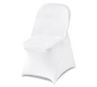 VEVOR 150 Pcs White Chair Covers, Polyester Spandex Chair Cover, Stretch Slipcovers for Wedding Party Dining Banquet Flat-Front Chair Covers, Fits Chair Measures up to 17.72 x 18.11 x 30.31 inch