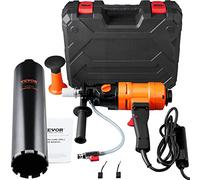 VEVOR Diamond Core Drill Max. Diameter 102 mm Depth 400 mm 1500 W Diamond Drill 1100/2400 rpm Diamond Drilling Rig Wet Drilling with Core Drill and Reinforced Concrete Level Construction