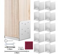 VEVOR 152.4x152.4 Post Base, 10Pcs Stainless Steel Adjustable Post Anchor Bracket(Internal 150 x 139.7), Adjustable Post Base for Pavilion Deck Porch
