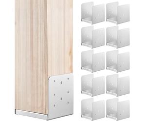 VEVOR 152.4x152.4 Post Base, 10Pcs Stainless Steel Adjustable Post Anchor Bracket(Internal 150 x 139.7), Adjustable Post Base for Pavilion Deck Porch Handrail Railing Support Decorative Anchor Plate