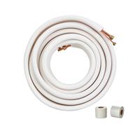 VEVOR 15240mm Mini Split Line Set, 6.4 & 12.7mm O.D Copper Pipes Tubing and Triple-Layer Insulation, for Mini Split Air Conditioning Refrigerant or Heating Pump Equipment & HVAC with Wrapping Strips.