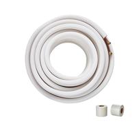 VEVOR 15240mm Mini Split Line Set, 6.4 & 9.5mm O.D Copper Pipes Tubing and Triple-Layer Insulation, for Mini Split Air Conditioning Refrigerant or Heating Pump Equipment & HVAC with Wrapping Strips.