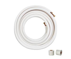 VEVOR 15240mm Mini Split Line Set, 9.5 & 15.9mm O.D Copper Pipes Tubing and Triple-Layer Insulation, for Mini Split Air Conditioning Refrigerant or Heating Pump Equipment & HVAC with Wrapping Strips.