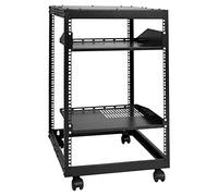 VEVOR 15U Open Frame Server Rack, 15''-40'' Adjustable Depth, Free Standing or Wall Mount Network Server Rack, 4 Post AV Rack with Casters, Holds All Your Networking IT Equipment AV Gear Router Modem